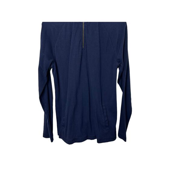 GAP Navy Blue 1/4 Zip Knit Long Sleeve Pullover Men's Size Medium Pockets - Picture 6 of 7